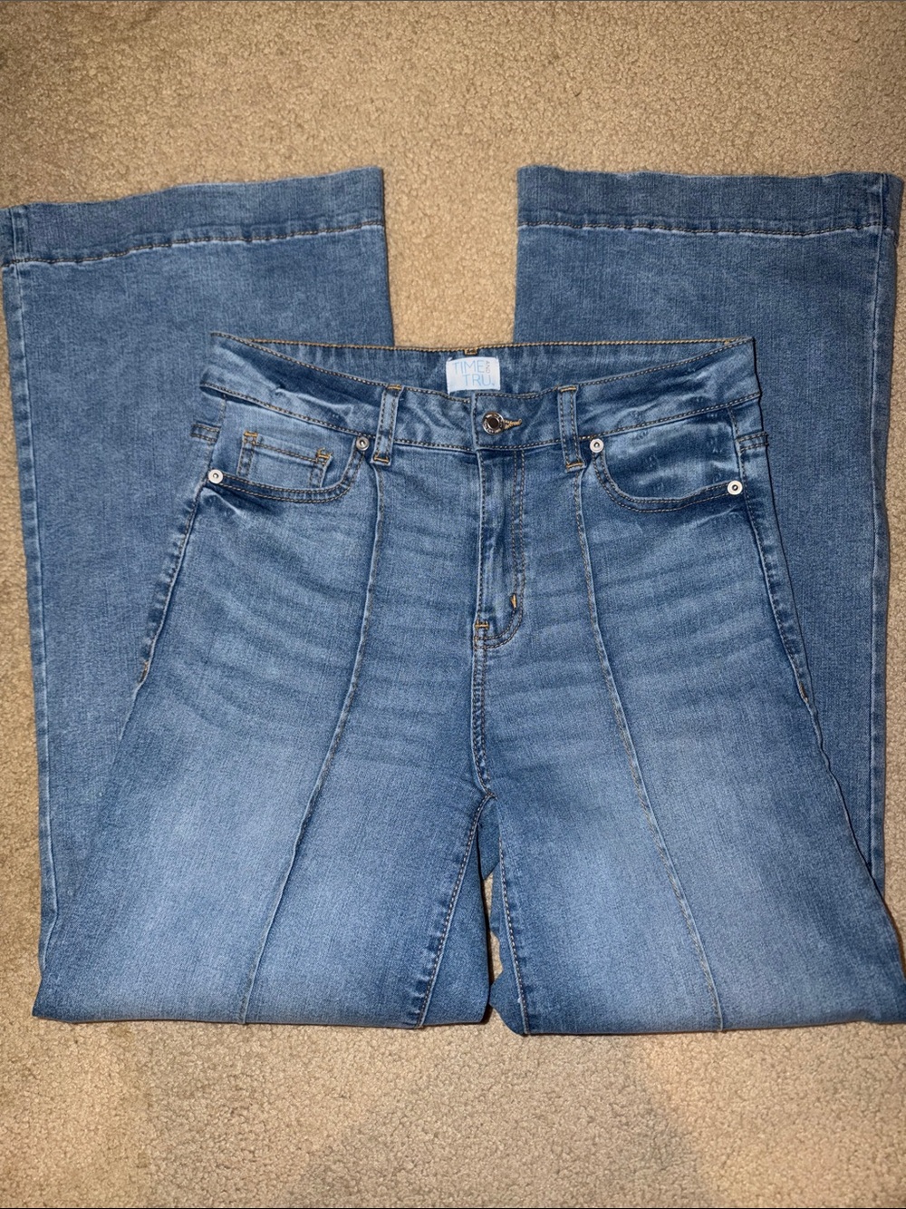 Time and Tru Women's Wide Leg Jeans in Medium Blue Wash Size 6